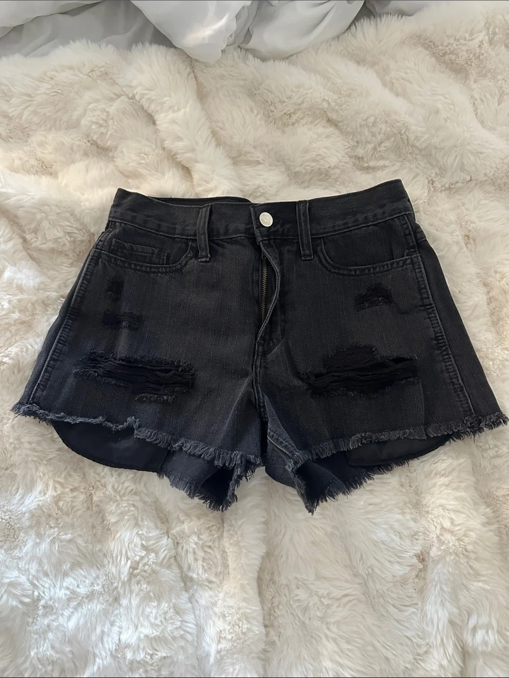 Black Denim Jean Shorts